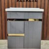 RETRETE Designer Gray Herringbone Bathroom Vanity