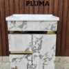 PLUMA Luxury Marble-Effect Bathroom Vanity Cabinet