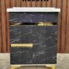 ROSETA Black Marble Herringbone Bathroom Vanity