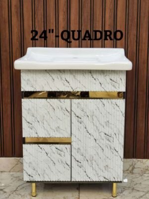 24" QUADRO White Marble Luxury Bathroom Vanity