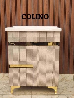 Colino Luxury Bathroom Vanity Cabinet with Golden Accents