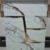 20".ZM - 2037 Modern White Marble Bathroom Vanity with Gold Accents - 20" ZM-2037