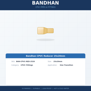 Bandhan CPVC Reducer 25x20mm